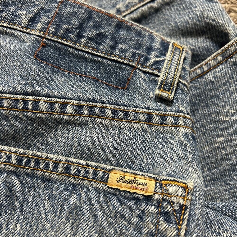 Free People Vintage Levis Jeans Hand Painted Beecher Proch Faded Blue 30x27 - Picture 5 of 14